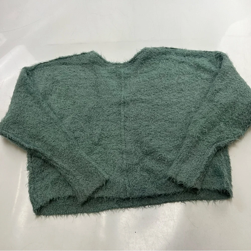 Free People Soft V-Neck Sweater - Mint Green - Picture 3 of 6